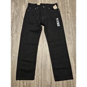 New NWT Levis 505 Mens Size 33 X 30 Black Denim Jeans Straight Leg Regular Fit